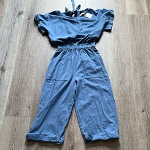 Free People Women's Blue Jumpsuit Open Back